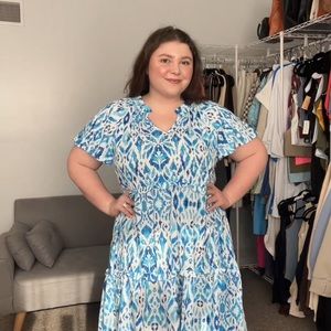 Blue + White Floral Dress